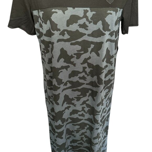 NWT Diamond Supply Co. Serif Knit Maxi Dress Dress Black And Gray Camo Size Smal - Picture 1 of 7